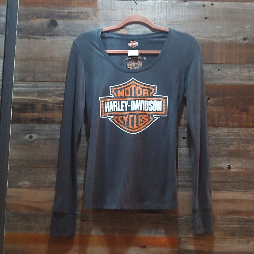 Harley Davidson long sleeved sequined tee